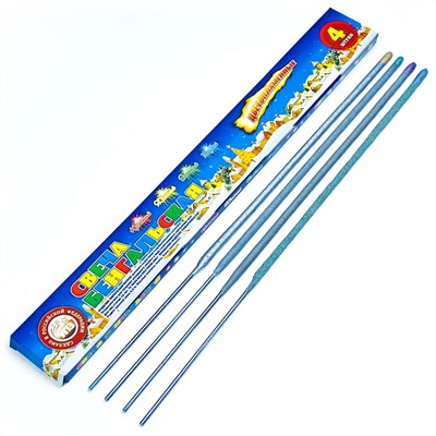 Бенгальские огни 400мм цветные ассорти - Красный, Зеленый, Голубой, Желтый (Челябинск) ЧЛ-400цп