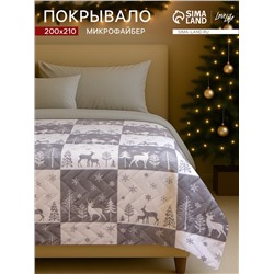 Покрывало LoveLife евро New year forest 200×210±5 см, микрофайбер, 100% п/э