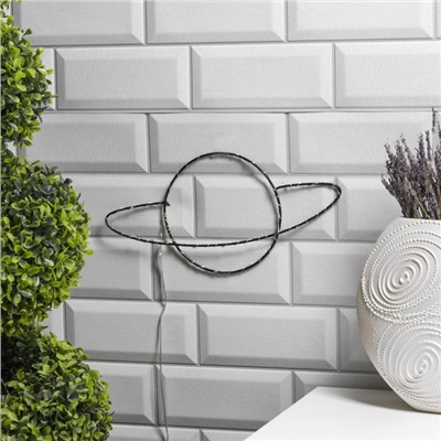 Светодиодная фигура «Планета» 30×15 см, металл, батарейки ААх2 (не в комплекте), свечение тёплое белое