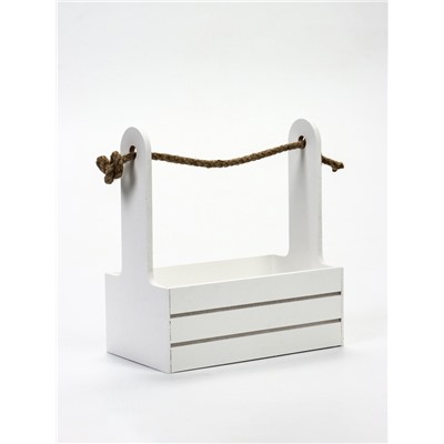 УЦЕНКА Набор кашпо деревянных 3 в 1 (29×18×33; 25×15×30; 21×12×23) «Аром», белый