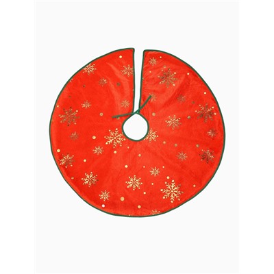 Коврик под ёлку «Уютная сказка» снежинка, d=74 см, красный