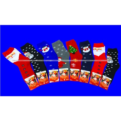 Термоноски женские внутри махра Новогодние арт. 3501