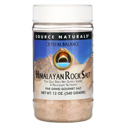 Source Naturals, Кристаллический баланс, гималайская каменная соль, мелкого помола, 12 унций (340 г)