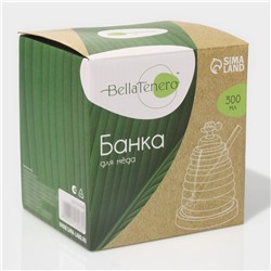 Баночка для мёда и варенья BellaTenero «Эко. Пчёлка», 300 мл, 10×12,5 см, с ложкой, стекло