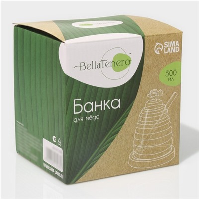 Баночка для мёда и варенья BellaTenero «Эко. Пчёлка», 300 мл, 10×12,5 см, с ложкой, стекло