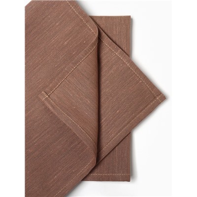 Набор салфеток с декоративными кольцами «Этель» Sand, 40×40 см - 4 шт., 100% лён