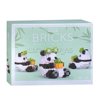 Конструктор "Панда" с бамбуком (348 дет.) в коробке