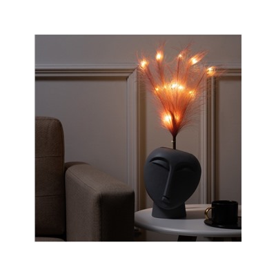 Ветка светодиодная пыльная роза, 56 см, 15 LED, батарейки ААх2 (не в комплекте), свечение теплое белое