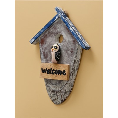 Панно WELCOME, 15×3×20 см, дерево, белое