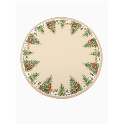 УЦЕНКА Скатерть Этель "Noble Christmas" d=220 +/- 3см с ГМВО, 100%хл, саржа 190 гр/м2