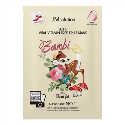 JMsolution Маска тканевая с экстрактом облепихи / Disney Collection SELFIE VITAL Vitamin Tree Fruit Mask, 30 мл 22390
