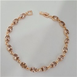 Браслет на руку ювелирная бижутерия коллекция "Дубай", вставка: фианиты, цвет: шампань, арт.414.086