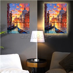 Картина по номерам 40х50 "Санта-Мария-Делла-Салюте. Венеция" USB LED подсветка (29 цветов)