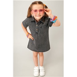 Джинсовое платье с коротким рукавом для девочки Happyfox