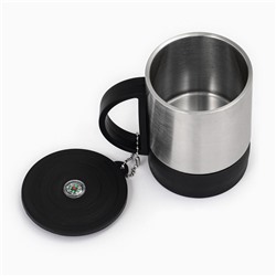 Термокружка Мастер К «Туризм», 180 мл, 10×9 см, сохраняет тепло 2 ч, компас, нержавеющая сталь, чёрная