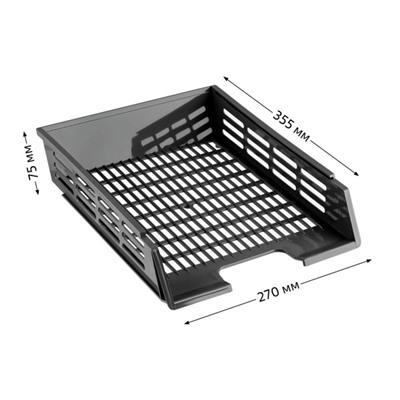 Лоток для бумаг горизонтальный XXL черный ЛТГ-30570 Стамм