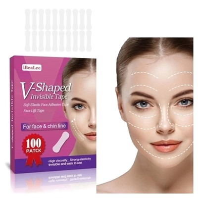 Тейпы для подтяжки лица прозрачные 100 шт #23004906