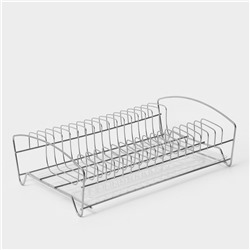 Сушилка для посуды с поддоном, 39×25×12 см, хром