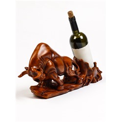 Подставка под бутылку TAKE IT EASY «Бык», полистоун под дерево, 49×11×22 см