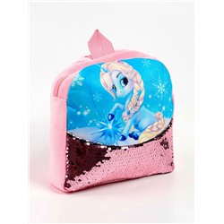 Рюкзак детский с пайетками «Единорог и снежинка» 23×28 см