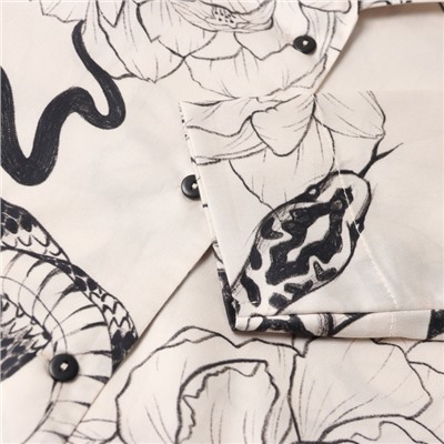 Пижама новогодняя женская KAFTAN «Змея», размер 44-46, бежевый