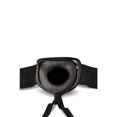 Черный мужской страпон DR. SKIN 7INCH HOLLOW STRAP ON - 17 см.