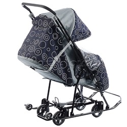 Санки-коляска Снежинка универсал-1 (круги на черном)