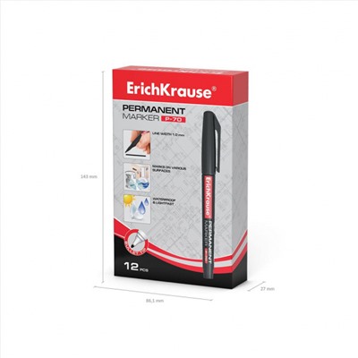 Маркер перманентный 1.0мм 37073 Р-70 черный тонкий ErichKrause