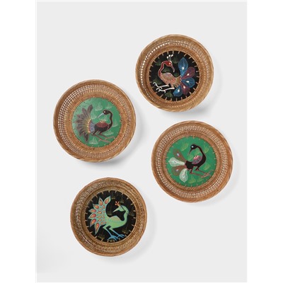 Корзинка плетёная из ротанга «Павлин», 23×23×7 см, МИКС