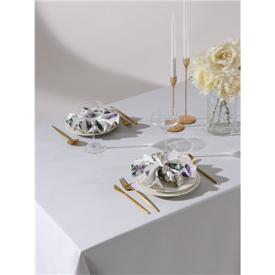 Набор салфеток с декоративными кольцами «Этель» Lavender, 40×40 см - 4 шт., 100% хлопок, саржа