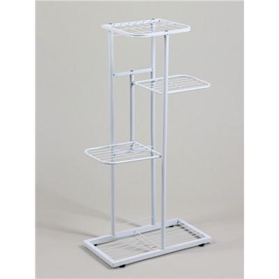 Подставка для цветов Greengo, 4 полки, 43×22×82 см, напольная, металл, белая