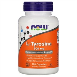 Now Foods, L-тирозин, 500 мг, 120 капсул