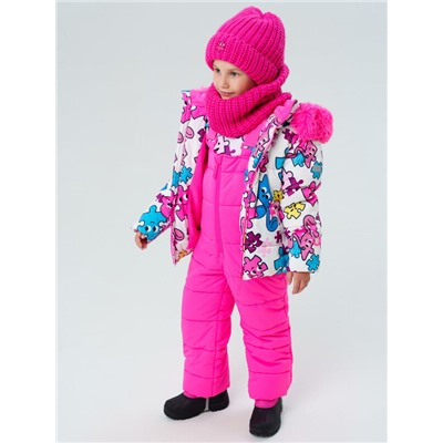 Комплект трикотажный для девочек: шапка, снуд