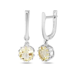 Серьги, лимонный топаз, Бранль