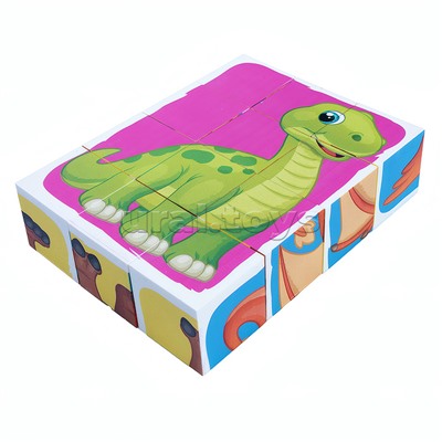 Кубики "Динозавры" 12 шт Baby Toys