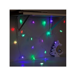 Гирлянда «Нить» 3 м с насадками «Снежинки малые», IP20, прозрачная нить, 20 LED, свечение мульти (RG/RB), мигание, USB