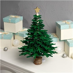 Набор для творчества «Ёлка зелёная» 18×36×18 см, дерево, текстиль, батарейки CR2032×2 (в комплекте), свечение тёплое белое