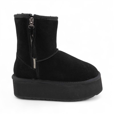 Угги из натуральной кожи R-60A черные