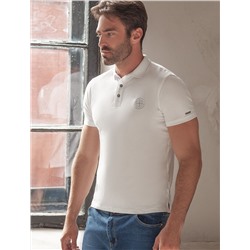 Футболка-поло из фактурного трикотажа