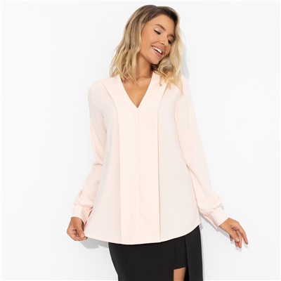 Блуза из плотного материала, Твой личный манифест (бледный персик, с поясом)