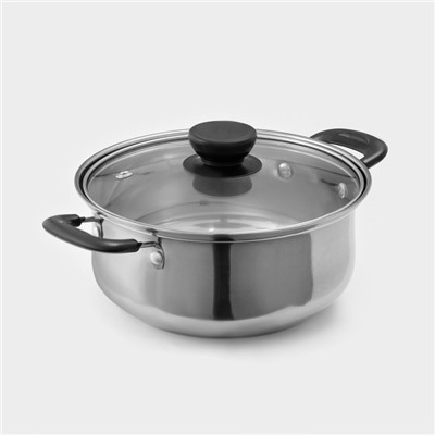 Кастрюля Promo, 1.2 л, 18×8 см, с крышкой, нержавеющая сталь