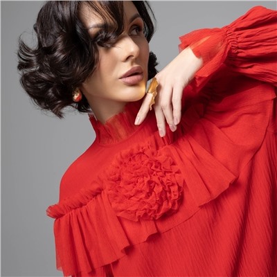 Блуза трендовая, Мелодия сердца (красная)