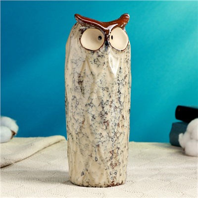 Декоративное кашпо - ваза «Сова Мила», 750 мл, 23×9×9 см, керамическое