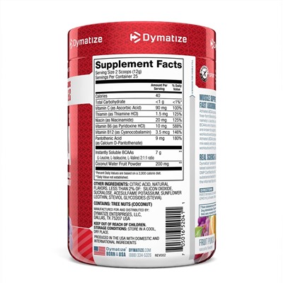 Dymatize Nutrition, Athlete's BCAA, добавка для физической активности, фруктовый пунш, 300 г
