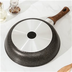 Сковорода KUKMARA Granit Ultra original, d=26 см, пластиковая ручка, антипригарное покрытие, алюминий, чёрная