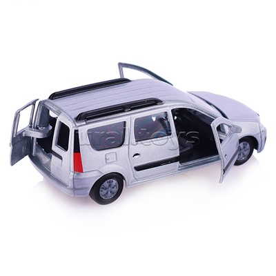 Машина металл Lada Largus 12 см, (двери, багаж., сереб.,) инерц., в коробке