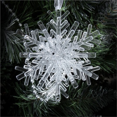 Новогоднее украшение Снежинка 10*5,5*10 см / LF-HHC23060W/S/G /уп 100/350/