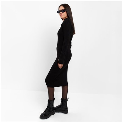 Платье миди женское MIST Knitwear, размер 42, чёрное