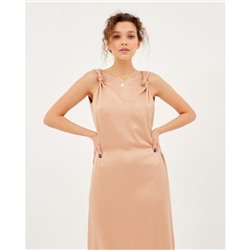 Платье миди женское MINAKU: Silk Pleasure, цвет кофе, размер 50