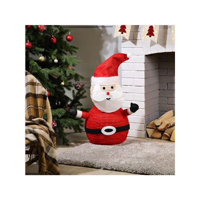 Светодиодная фигура «Дед Мороз» 35×70×35 см, металл, текстиль, 220 В, свечение белое